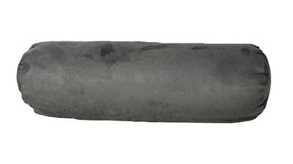 8" X 20" Gray Bolster Zippered Microsuede Solid Color Bolster Pillow FurniFindUSA