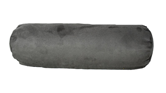 8" X 20" Gray Bolster Zippered Microsuede Solid Color Bolster Pillow FurniFindUSA