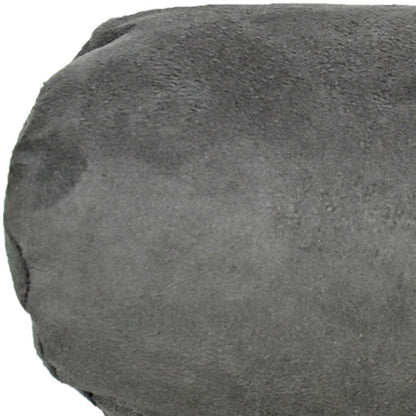 8" X 20" Gray Bolster Zippered Microsuede Solid Color Bolster Pillow FurniFindUSA