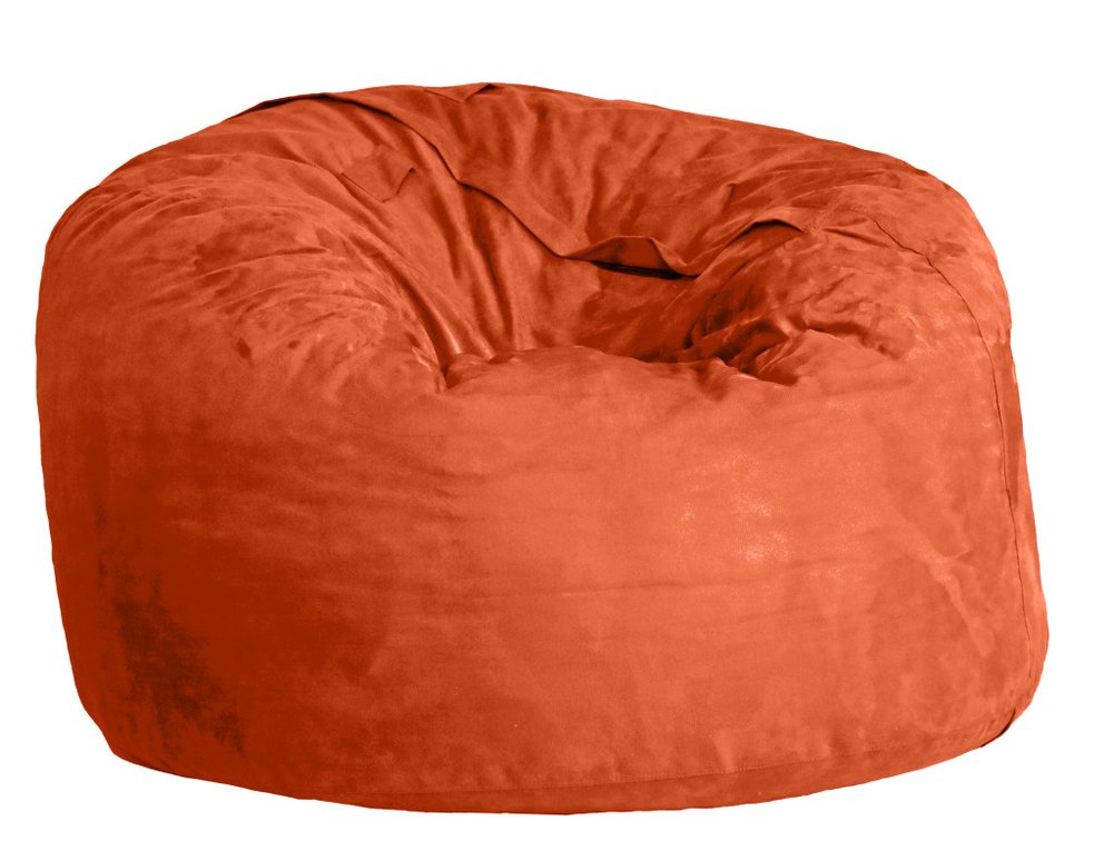 47" Orange Microsuede Classic Bean Bag HomeRoots