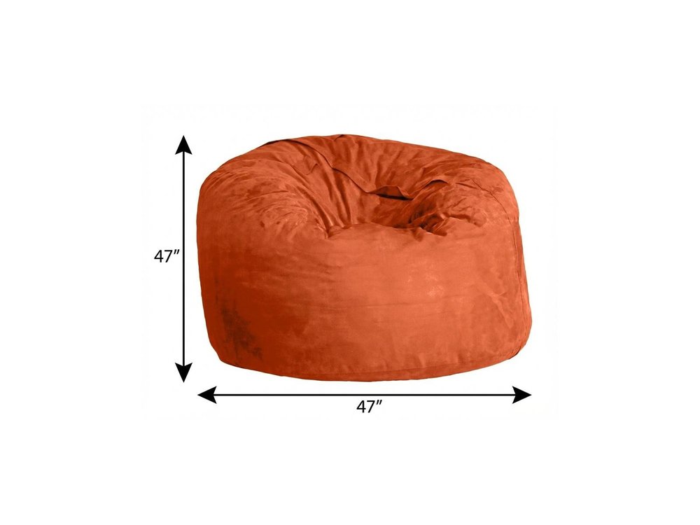 47" Orange Microsuede Classic Bean Bag — view 6
