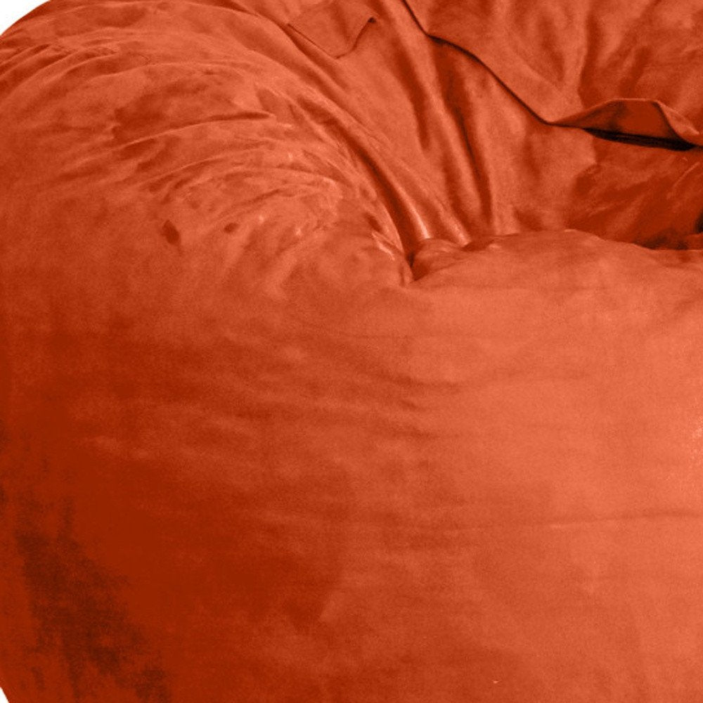 47" Orange Microsuede Classic Bean Bag HomeRoots
