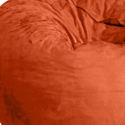 47" Orange Microsuede Classic Bean Bag HomeRoots