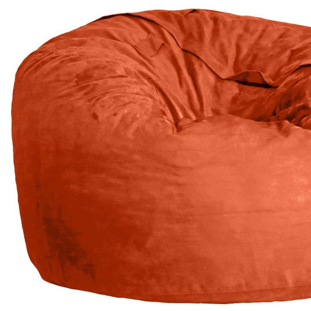 47" Orange Microsuede Classic Bean Bag HomeRoots