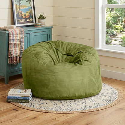 47" Orange Microsuede Classic Bean Bag HomeRoots