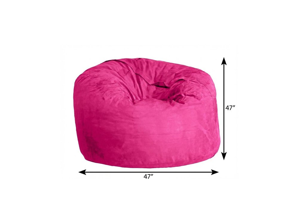 47" Orange Microsuede Classic Bean Bag HomeRoots