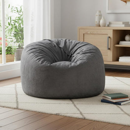 47" Orange Microsuede Classic Bean Bag HomeRoots