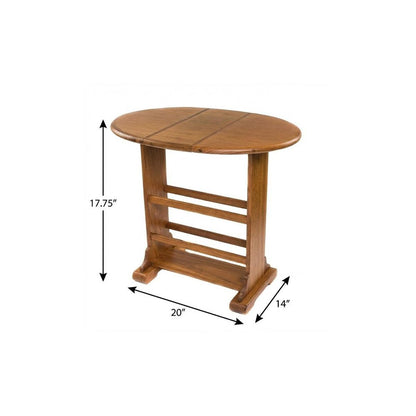 18" Brown Solid Wood Oval End Table HomeRoots
