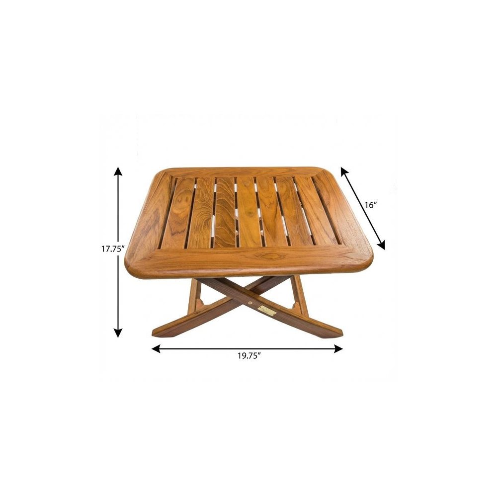 18" Brown Solid Wood Rectangular End Table — view 5