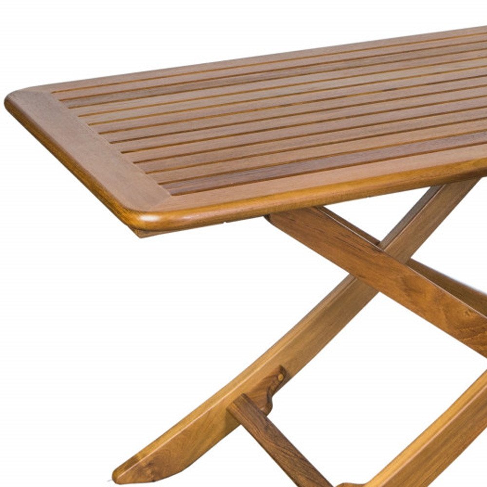 43" Brown Solid Wood Folding Outdoor Picnic Table HomeRoots