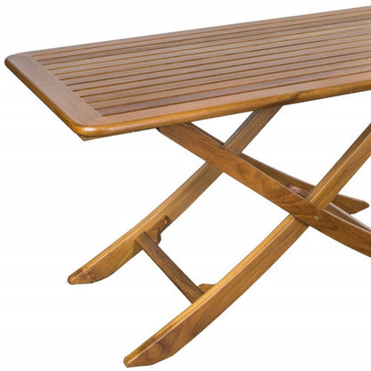 43" Brown Solid Wood Folding Outdoor Picnic Table HomeRoots