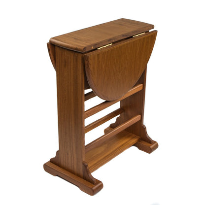 21" Brown Solid Wood Oval Drop Leaf End Table HomeRoots