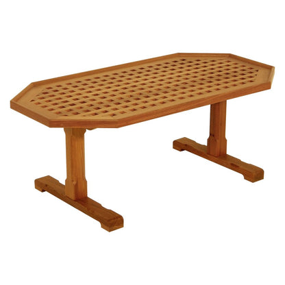 19" Brown Solid Teak Wood Hexagonal Coffee Table HomeRoots