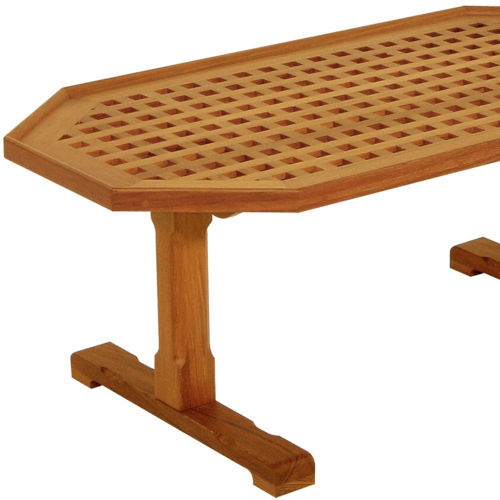 19" Brown Solid Teak Wood Hexagonal Coffee Table HomeRoots