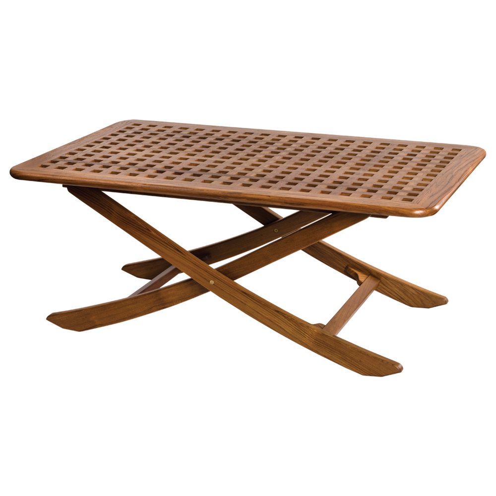 43" Brown Solid Wood Folding Outdoor Side Table HomeRoots