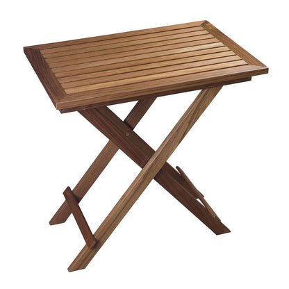 28" Brown Solid Wood Folding Outdoor Side Table HomeRoots