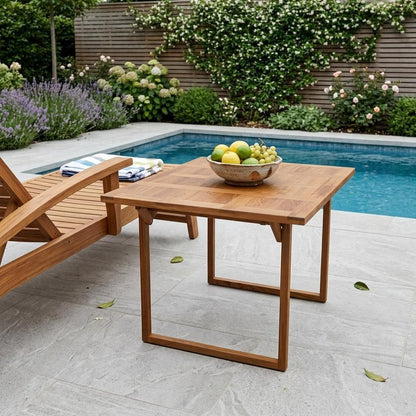 45" Brown Solid Wood Folding Outdoor Side Table HomeRoots