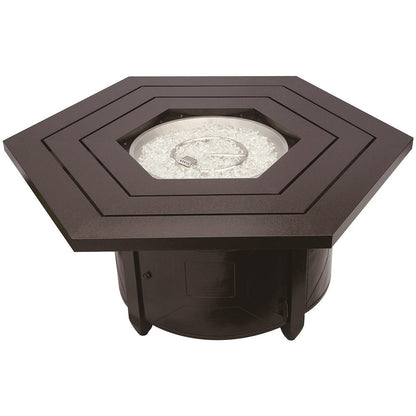 40000 BTU 45" Bronze Aluminum Propane Hexagon Fire Pit Table With Cover HomeRoots