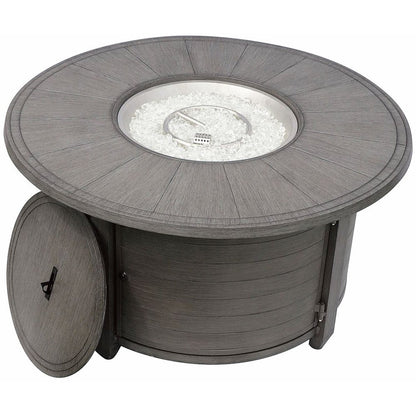 42000 BTU 44" Gray Aluminum Propane Round Fire Pit Table With Cover HomeRoots