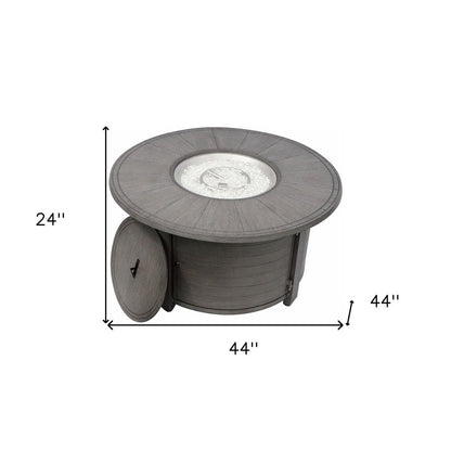 42000 BTU 44" Gray Aluminum Propane Round Fire Pit Table With Cover HomeRoots
