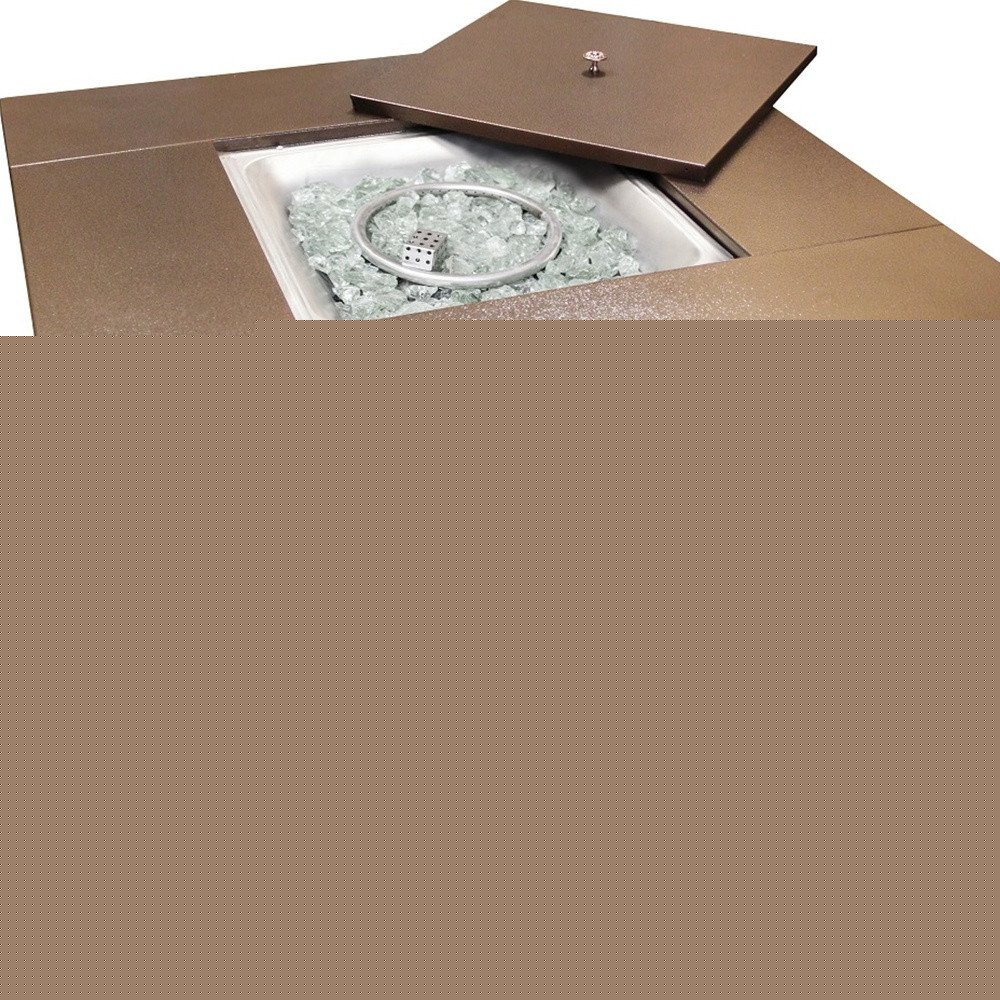 40000 BTU 38" Antiqued Bronze Steel Propane Square Fire pit table With Cover HomeRoots