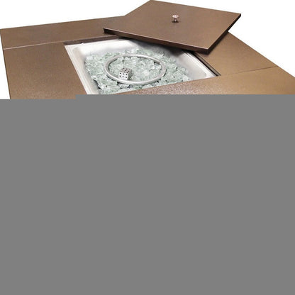40000 BTU 38" Antiqued Bronze Steel Propane Square Fire pit table With Cover HomeRoots