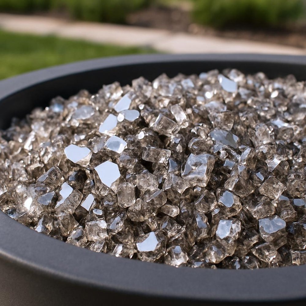 Bronze Round Reflective Fire Pit Glass HomeRoots