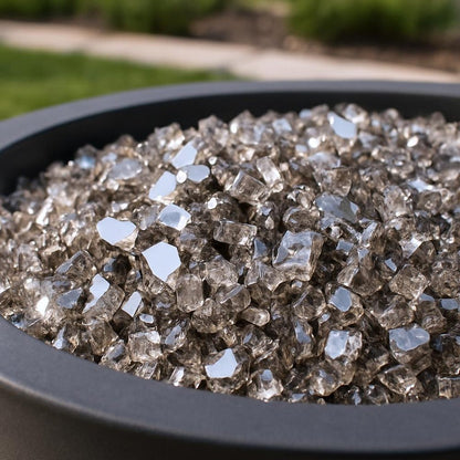 Bronze Round Reflective Fire Pit Glass HomeRoots