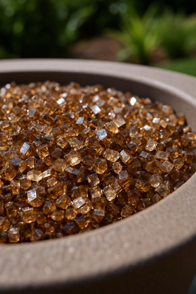 Copper Round Reflective Fire Pit Glass HomeRoots