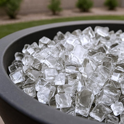 Clear Round Reflective Fire Pit Glass HomeRoots