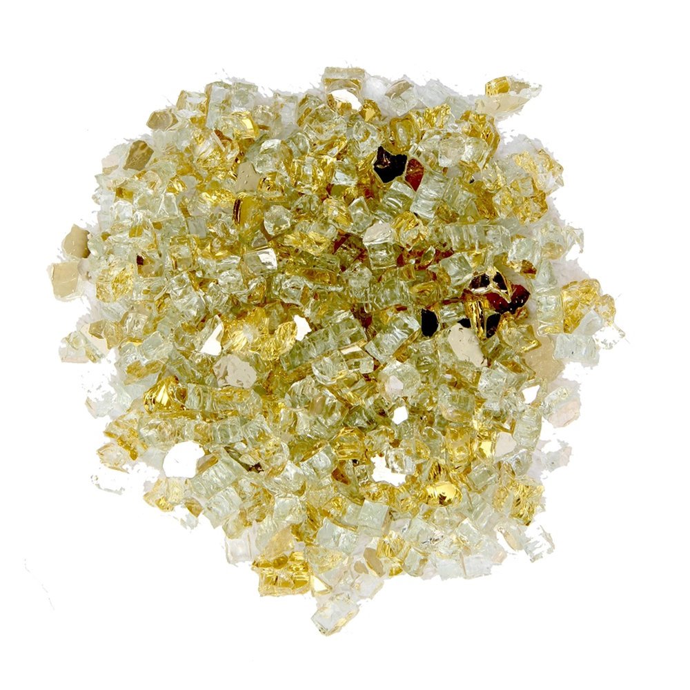 Gold Round Reflective Fire Pit Glass HomeRoots