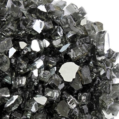 Black Round Reflective Fire Pit Glass HomeRoots