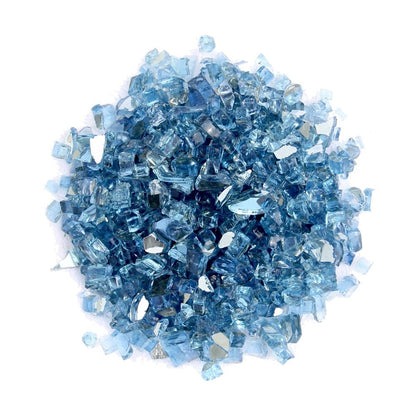Sky Blue Round Reflective Fire Pit Glass HomeRoots