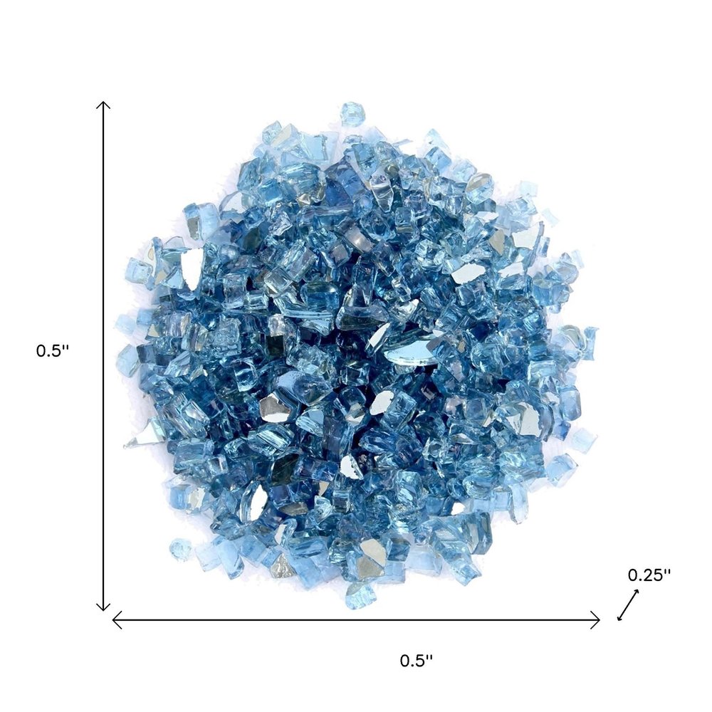 Sky Blue Round Reflective Fire Pit Glass HomeRoots