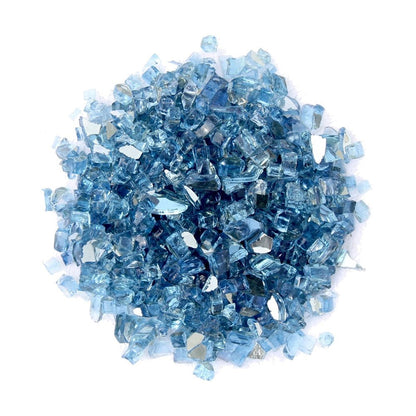 Sky Blue Round Reflective Fire Pit Glass HomeRoots