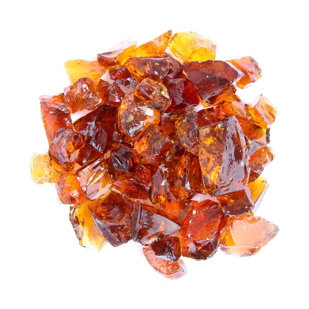 Amber Round Reflective Fire Pit Glass HomeRoots