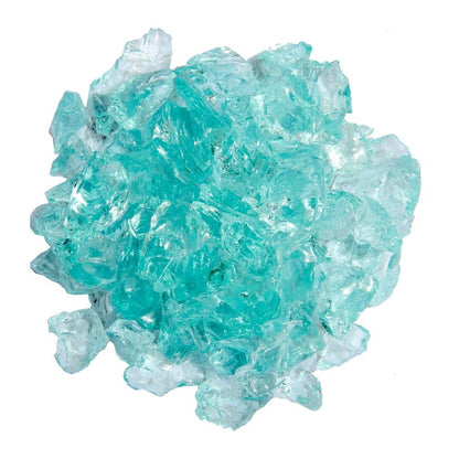 Aqua Round Reflective Fire Pit Glass HomeRoots