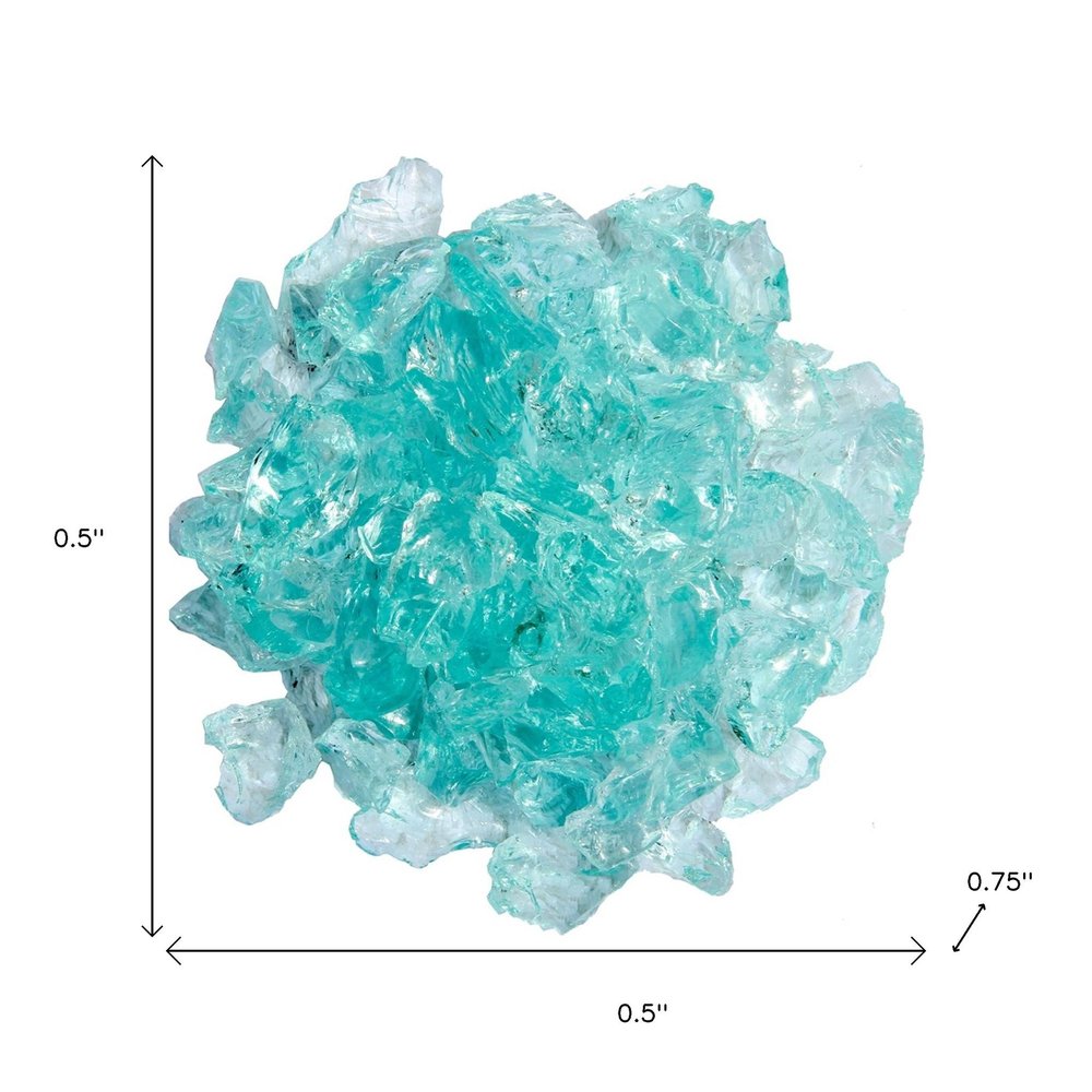 Aqua Round Reflective Fire Pit Glass HomeRoots