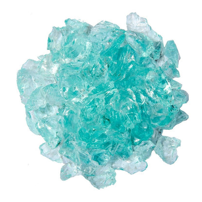 Aqua Round Reflective Fire Pit Glass HomeRoots