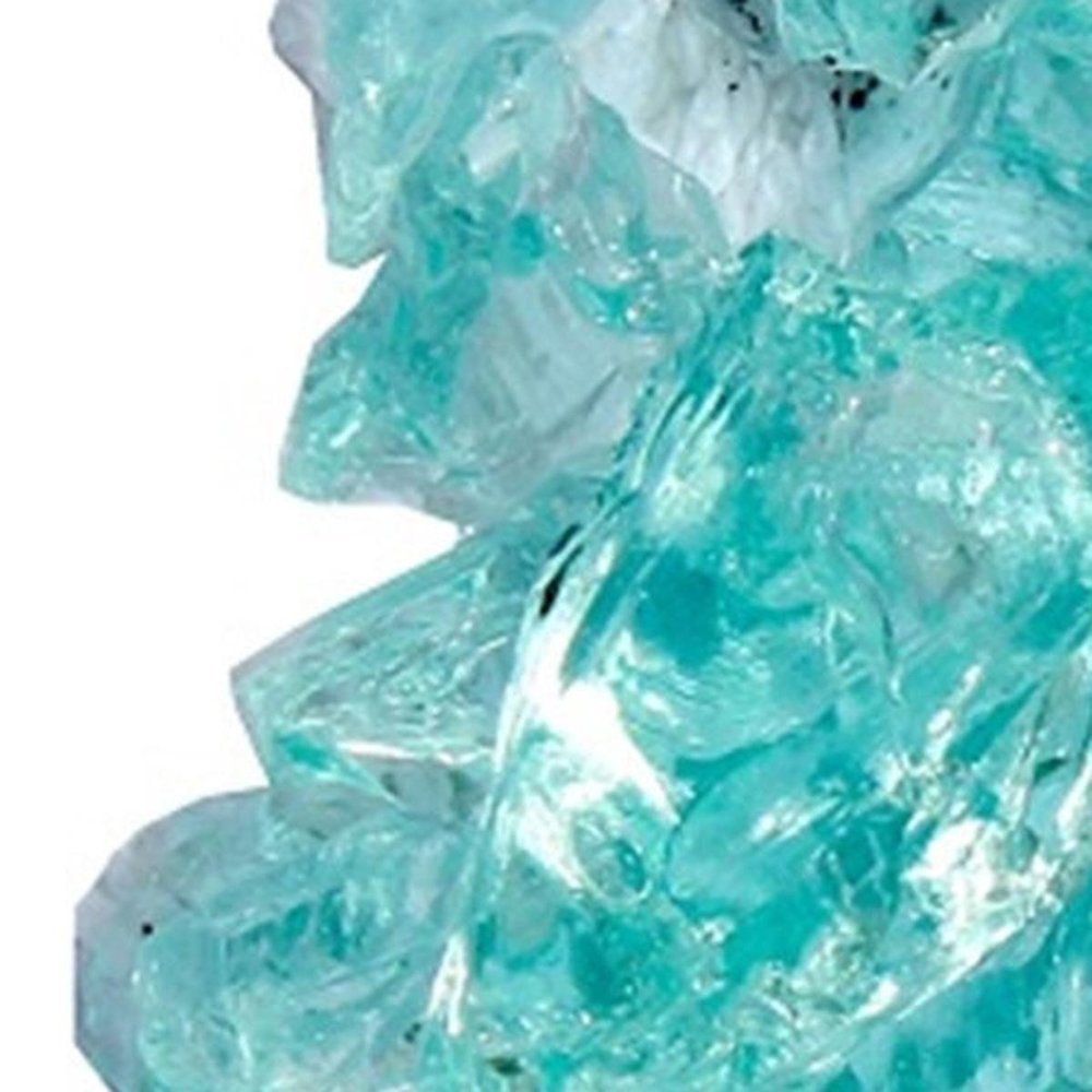 Aqua Round Reflective Fire Pit Glass HomeRoots