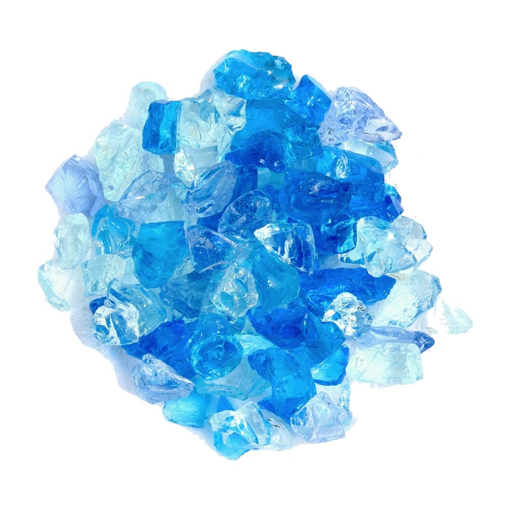 Blue Round Reflective Fire Pit Glass HomeRoots