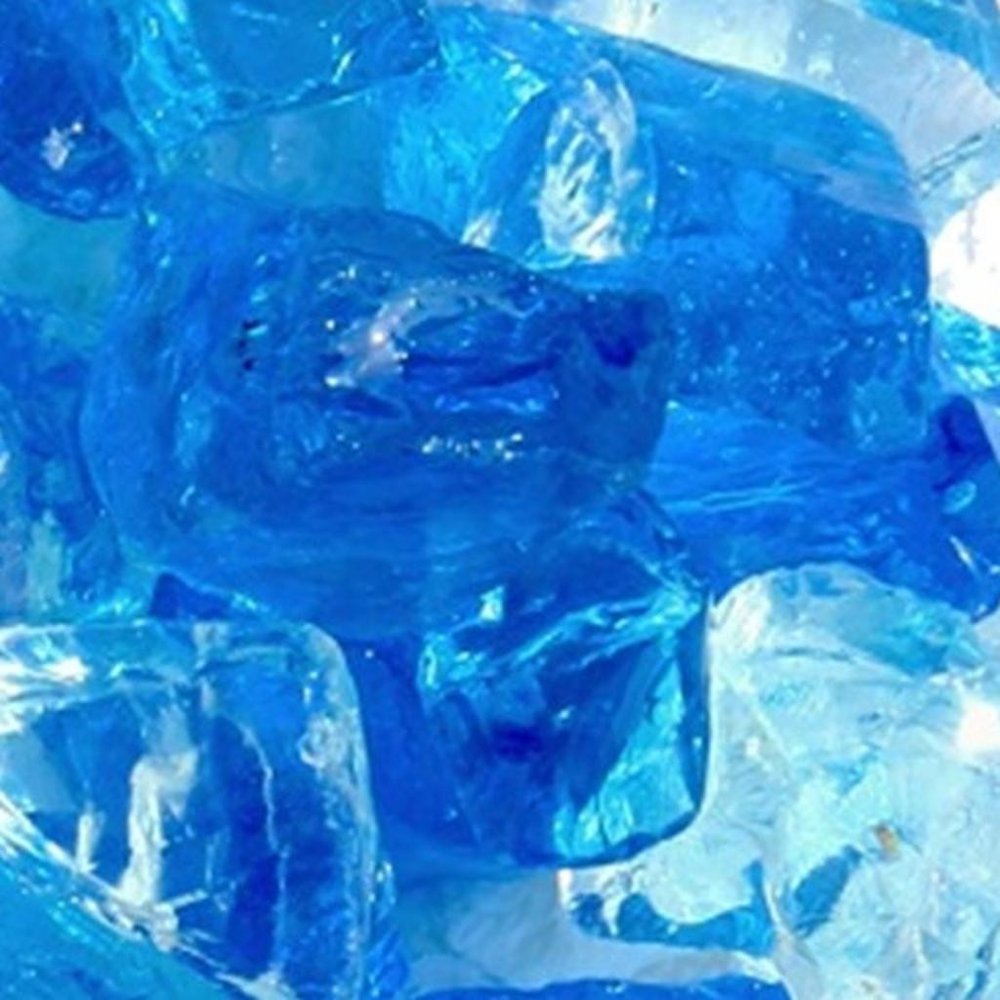Blue Round Reflective Fire Pit Glass HomeRoots