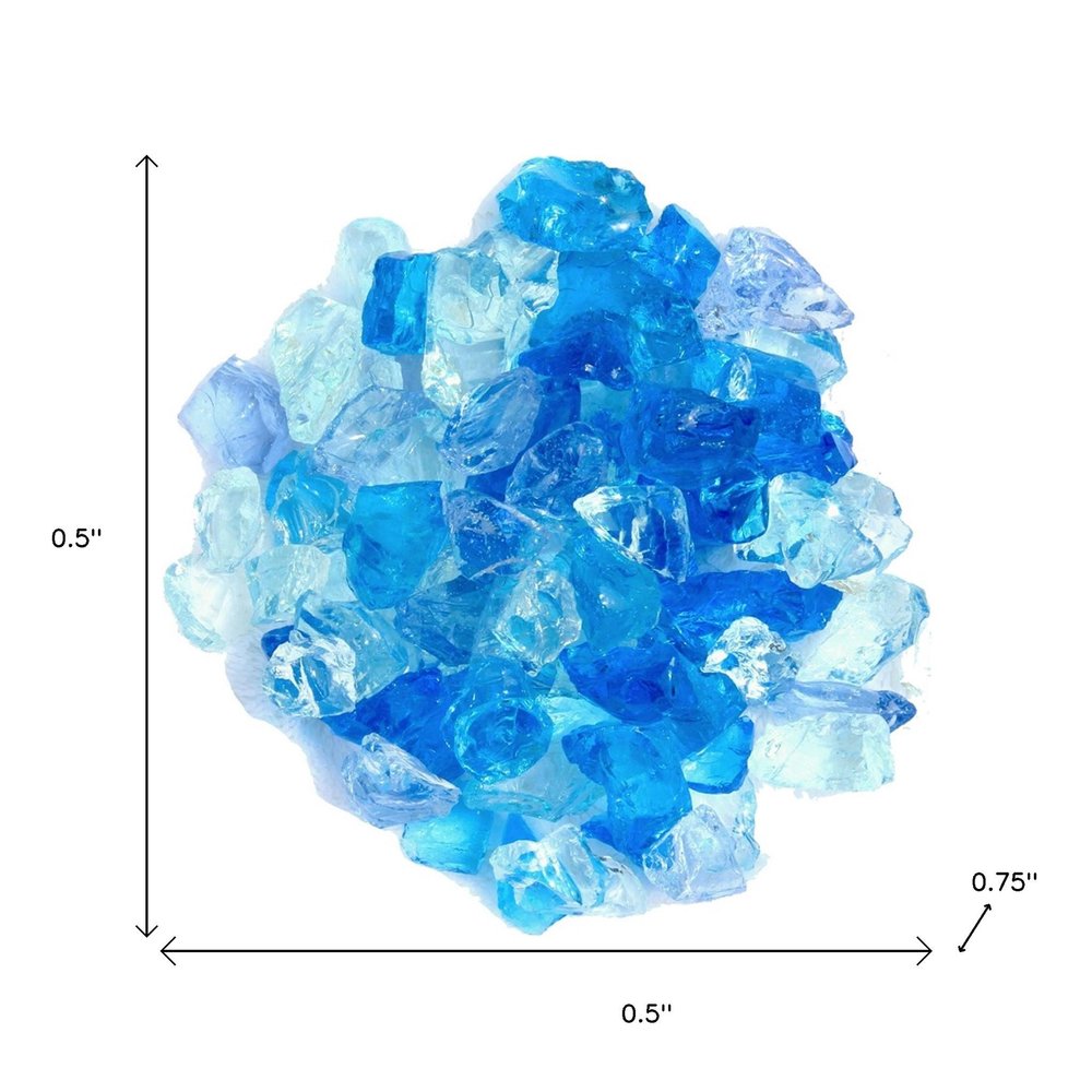 Blue Round Reflective Fire Pit Glass HomeRoots