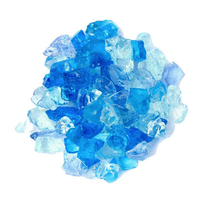 Blue Round Reflective Fire Pit Glass HomeRoots