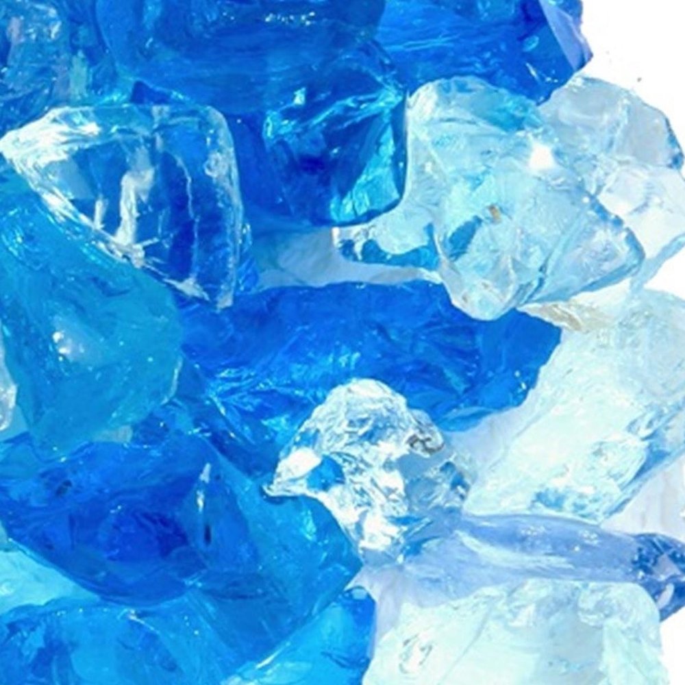 Blue Round Reflective Fire Pit Glass HomeRoots