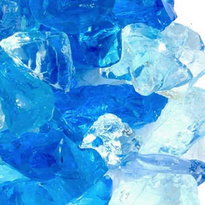 Blue Round Reflective Fire Pit Glass HomeRoots