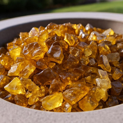 Chestnut Round Reflective Fire Pit Glass HomeRoots