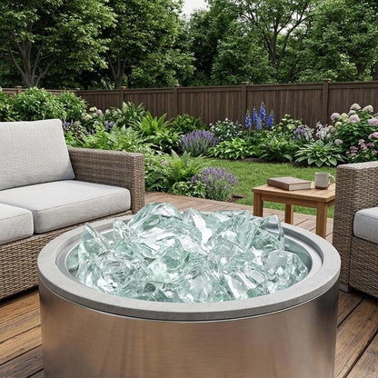 Clear Round Reflective Fire Pit Glass HomeRoots