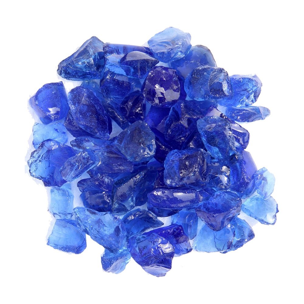 Blue Round Reflective Fire Pit Glass HomeRoots
