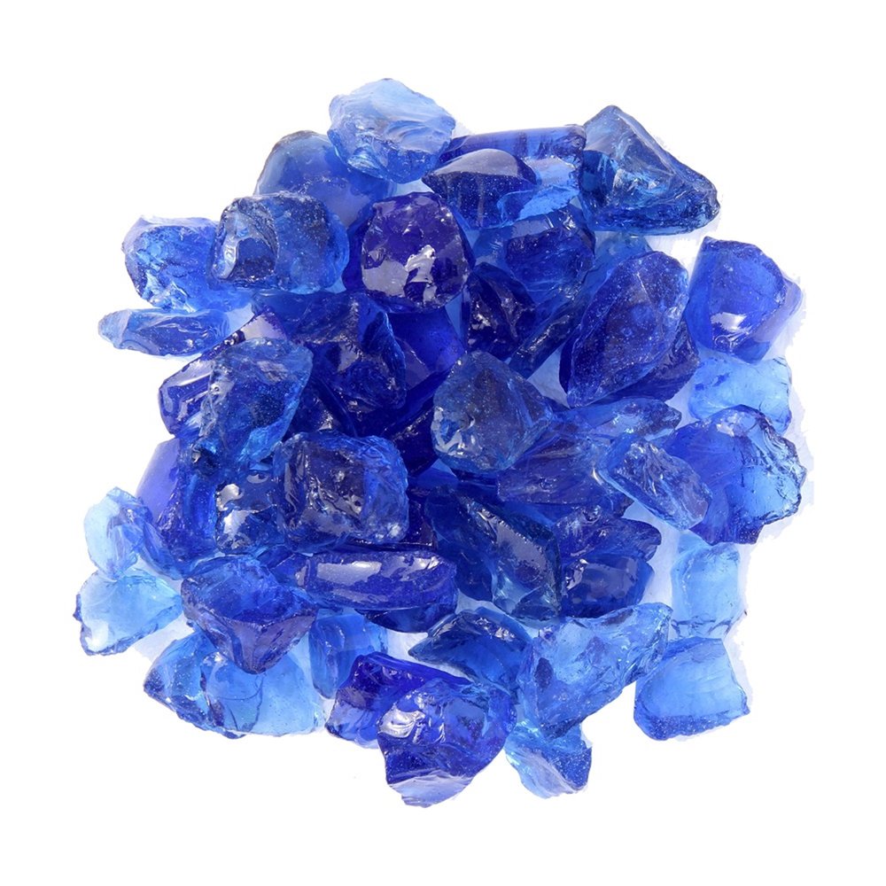 Blue Round Reflective Fire Pit Glass HomeRoots